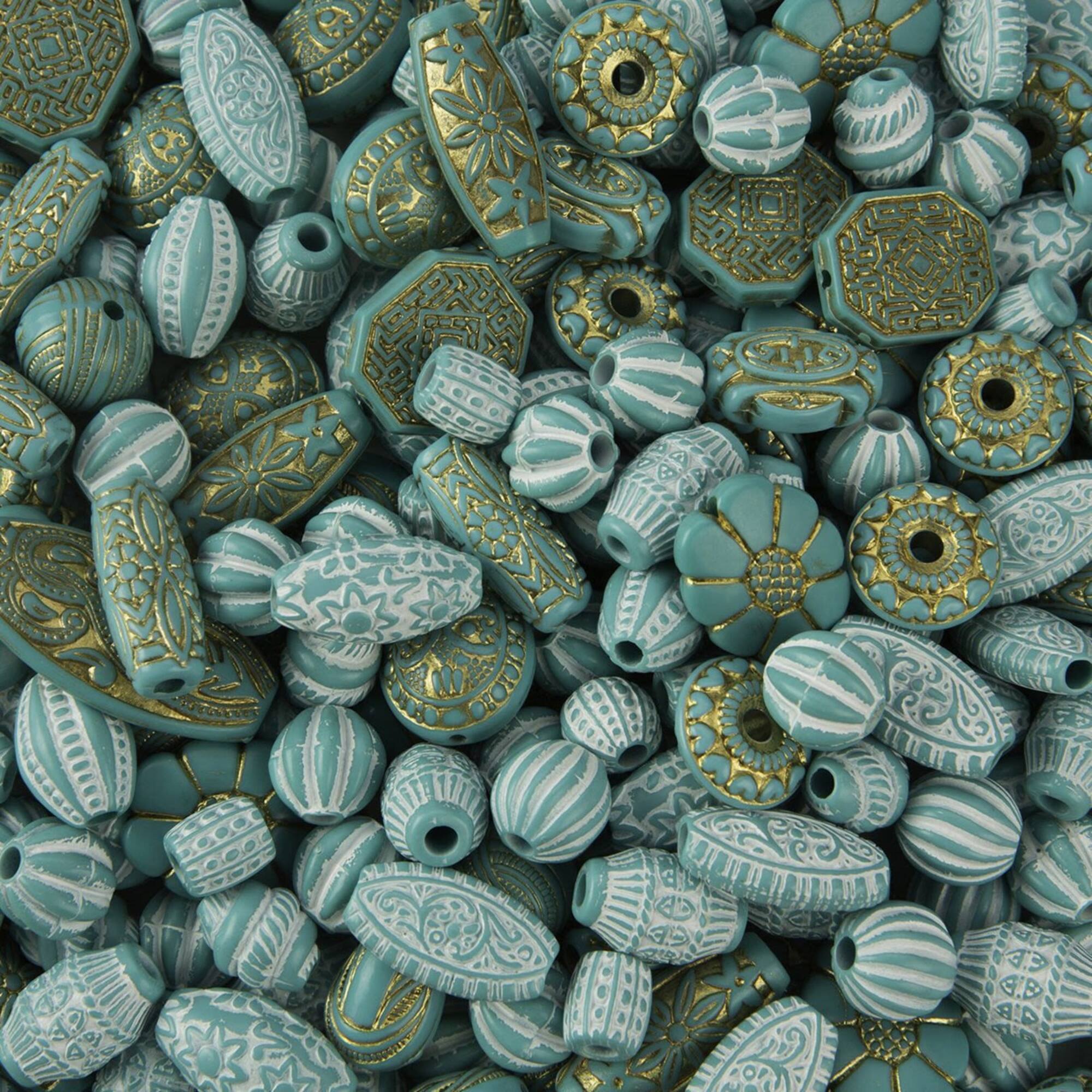 S&S® Worldwide Turquoise Old World Plastic Beads
